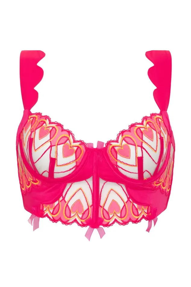For Love and Lemons Lingerie Graphic Hearts Bustier Pink 8211 Women For Love and Lemons Lingerie Graphic Hearts Bustier Pink 8211 Women