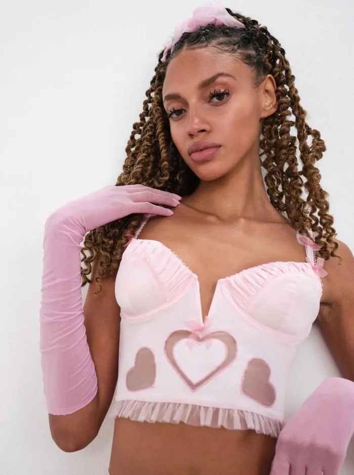For Love and Lemons Lingerie Heart Bustier Pink 8211 Women For Love and Lemons Lingerie Heart Bustier Pink 8211 Women
