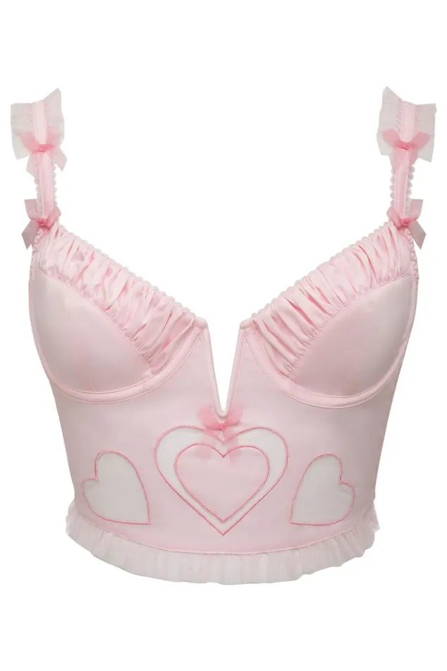 For Love and Lemons Lingerie Heart Bustier Pink 8211 Women For Love and Lemons Lingerie Heart Bustier Pink 8211 Women