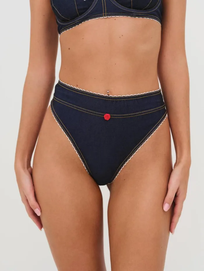For Love and Lemons Lingerie Iris High Waisted Panty Blue 8211 Women For Love and Lemons Lingerie Iris High Waisted Panty Blue 8211 Women