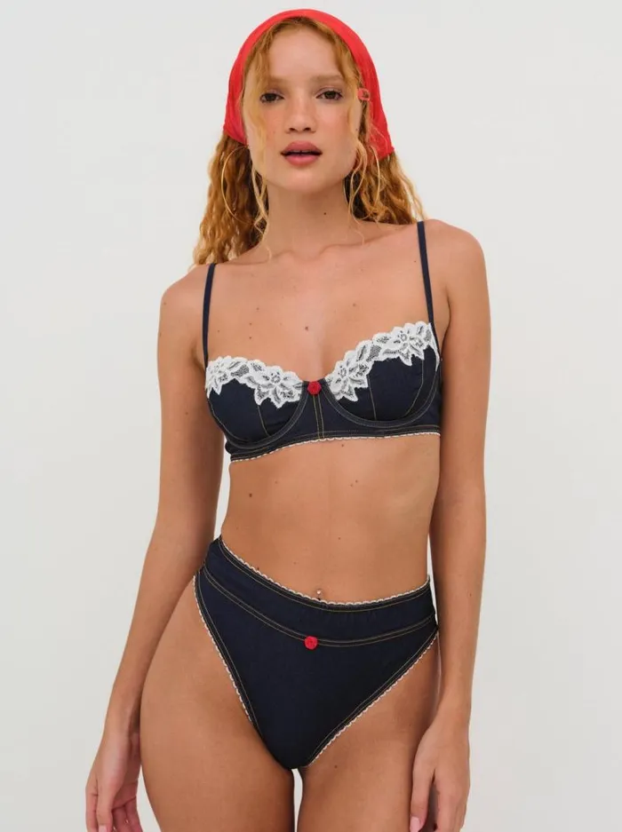 For Love and Lemons Lingerie Iris High Waisted Panty Blue 8211 Women For Love and Lemons Lingerie Iris High Waisted Panty Blue 8211 Women