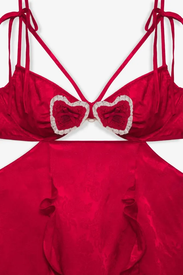 For Love and Lemons Lingerie Velma Slip Dress Red 8211 Women