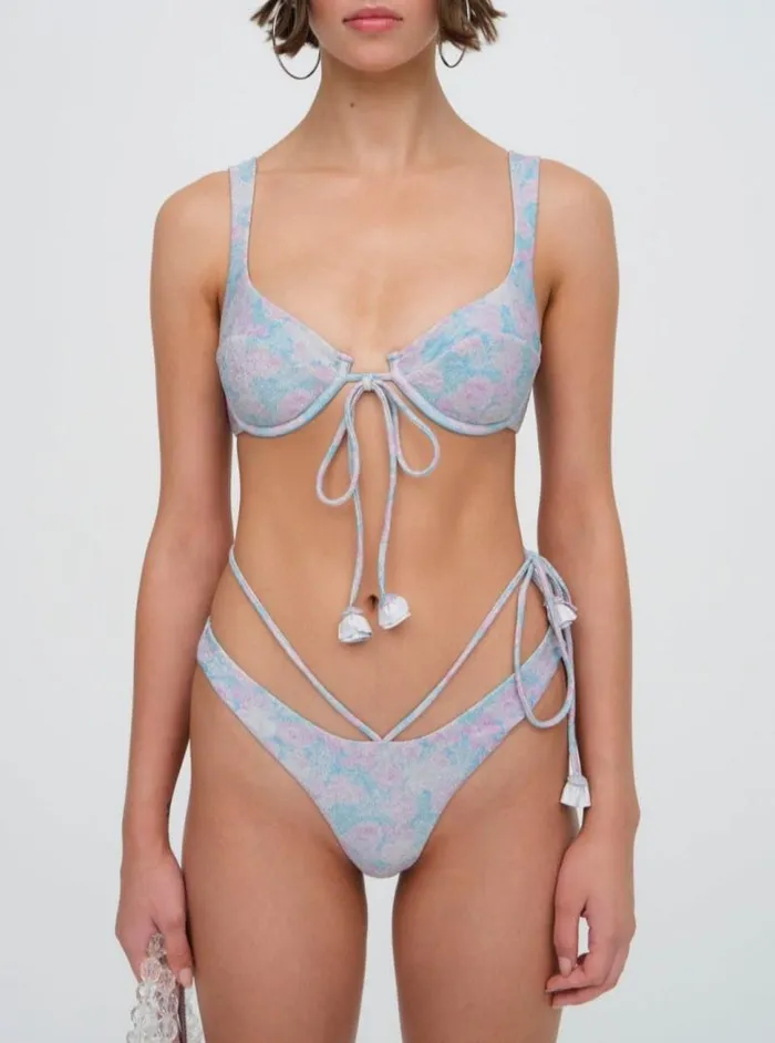 For Love and Lemons Swim Cole Bikini Bottom Blue 8211 Women
