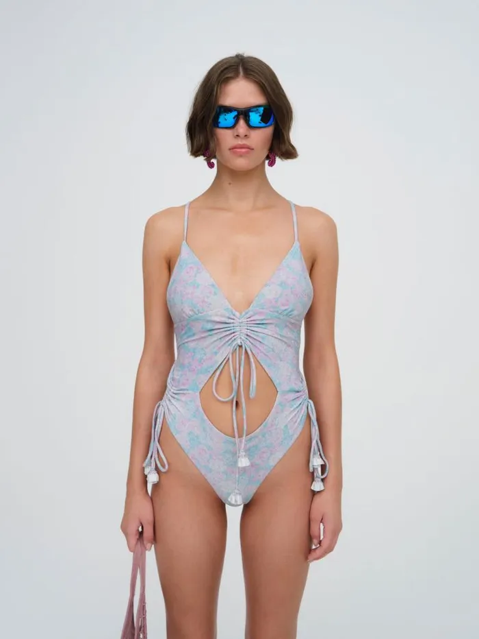 For Love and Lemons Swim Colline One Piece Swimsuit Blue 8211 Women