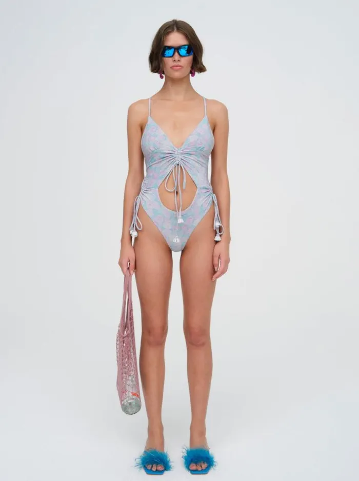 For Love and Lemons Swim Colline One Piece Swimsuit Blue 8211 Women