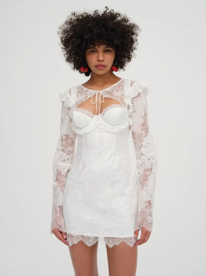 For Love and Lemons Tops Allira Lace Shrug White 8211 Women For Love and Lemons Tops Allira Lace Shrug White 8211 Women