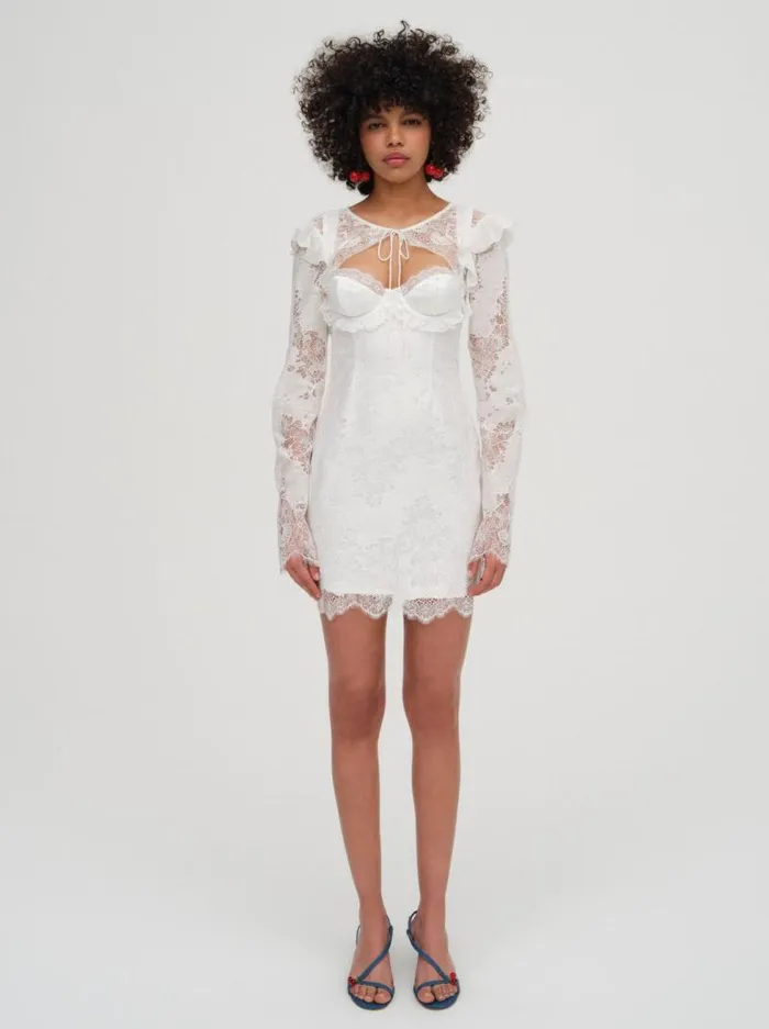 For Love and Lemons Tops Allira Lace Shrug White 8211 Women For Love and Lemons Tops Allira Lace Shrug White 8211 Women