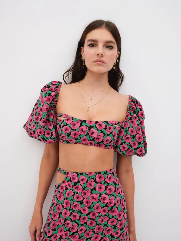 For Love and Lemons Tops Dolcetto Crop Top Red 8211 Women