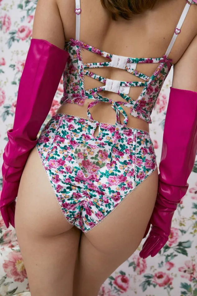 For Love and Lemons Tops Heart Bloom Bustier Pink 8211 Women For Love and Lemons Tops Heart Bloom Bustier Pink 8211 Women