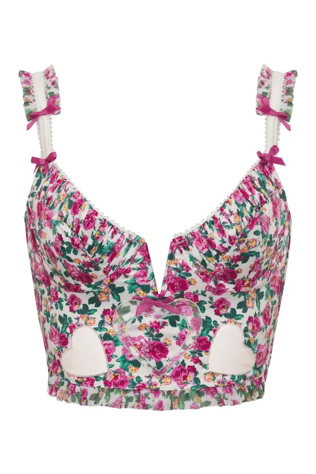 For Love and Lemons Tops Heart Bloom Bustier Pink 8211 Women For Love and Lemons Tops Heart Bloom Bustier Pink 8211 Women