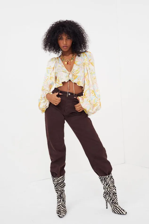 For Love and Lemons Tops Marcia Crop Top Yellow 8211 Women For Love and Lemons Tops Marcia Crop Top Yellow 8211 Women