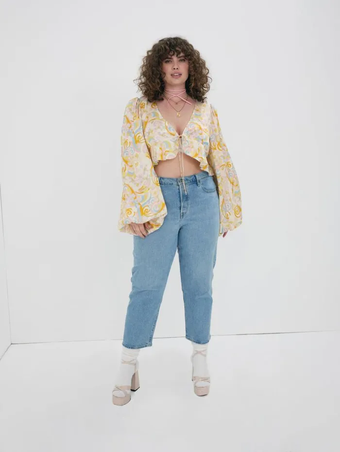 For Love and Lemons Tops Marcia Crop Top Yellow 8211 Women For Love and Lemons Tops Marcia Crop Top Yellow 8211 Women