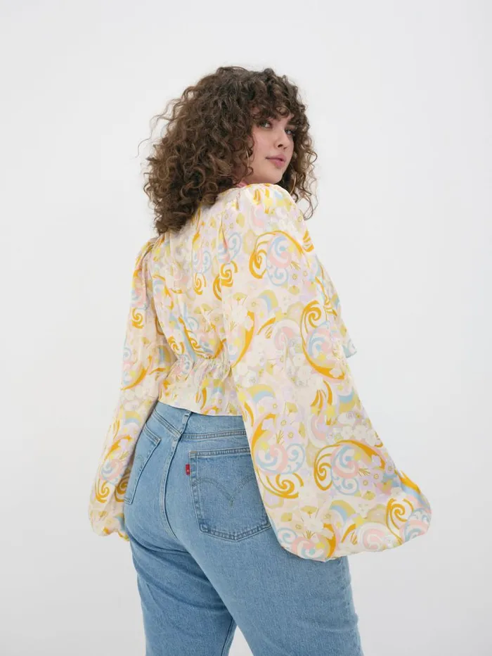 For Love and Lemons Tops Marcia Crop Top Yellow 8211 Women For Love and Lemons Tops Marcia Crop Top Yellow 8211 Women