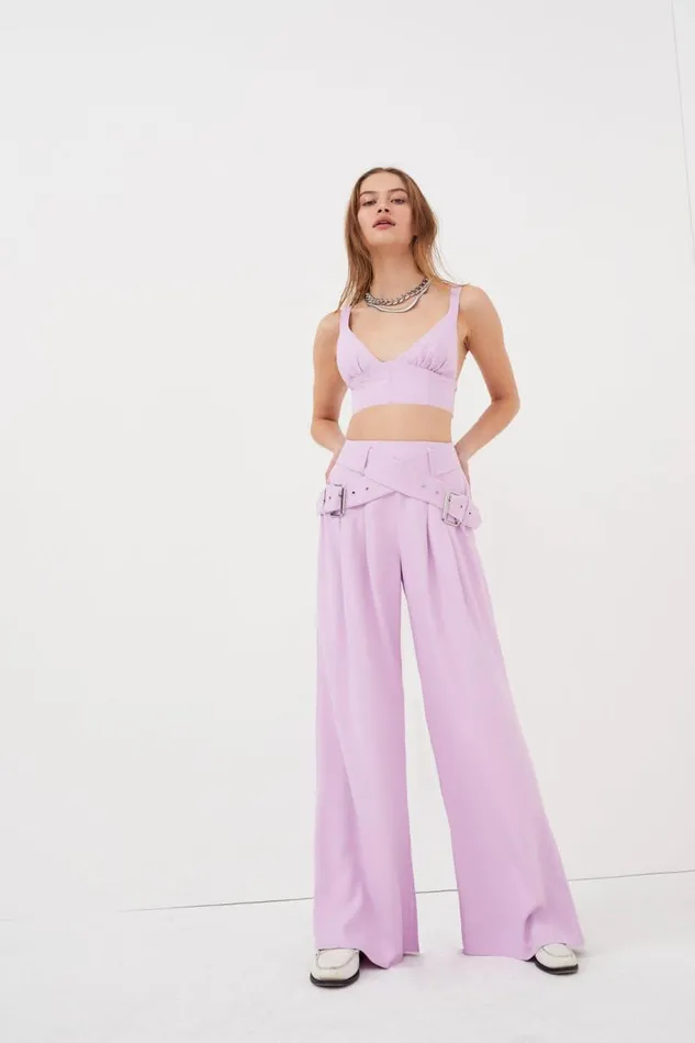 For Love and Lemons Tops Natasha Crop Top Purple 8211 Women For Love and Lemons Tops Natasha Crop Top Purple 8211 Women