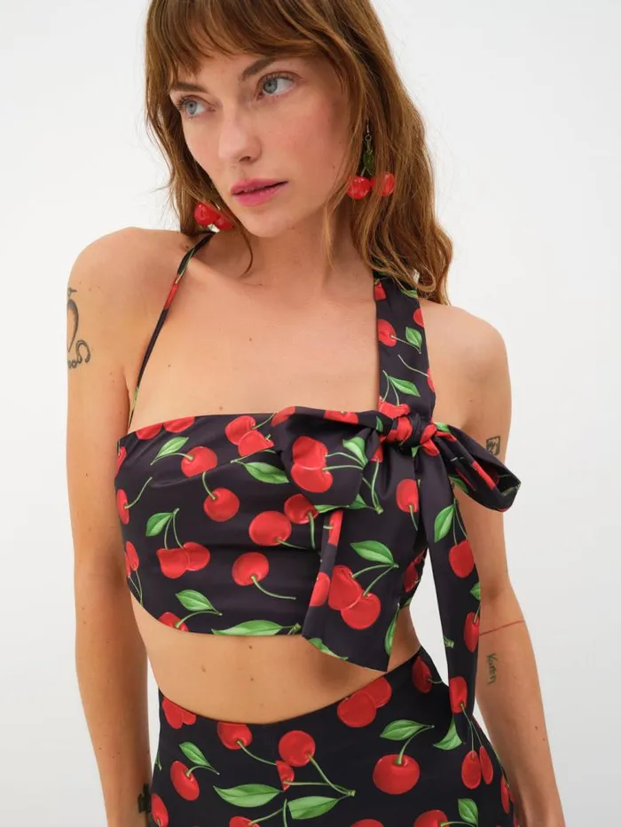 For Love and Lemons Tops Ophelia Crop Top Black 8211 Women