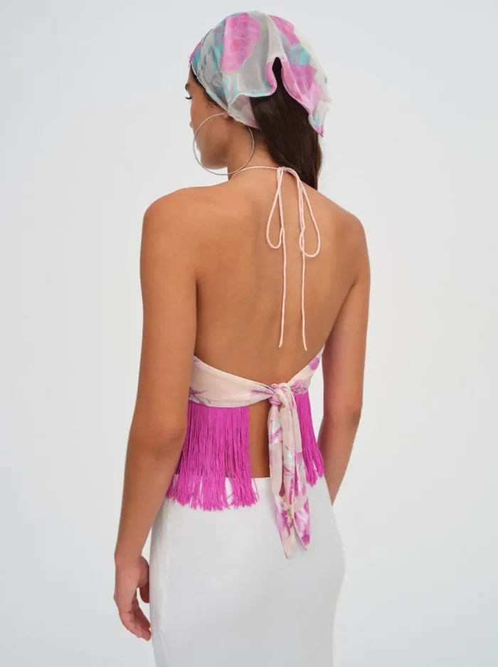 For Love and Lemons Tops Rori Fringe Top Pink 8211 Women