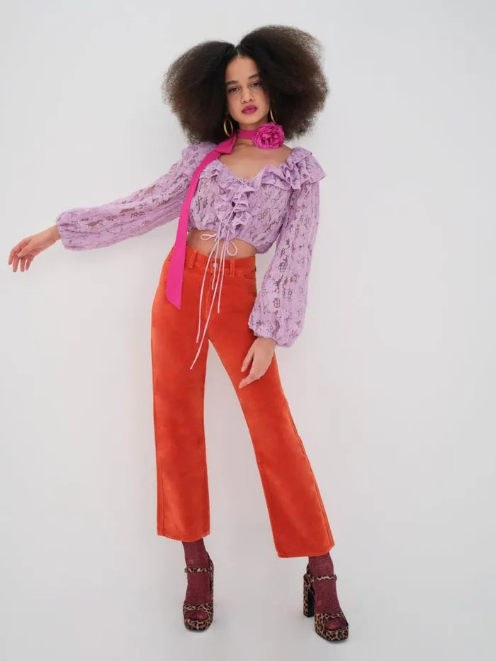For Love and Lemons Tops Tatiana Blouse Purple 8211 Women For Love and Lemons Tops Tatiana Blouse Purple 8211 Women