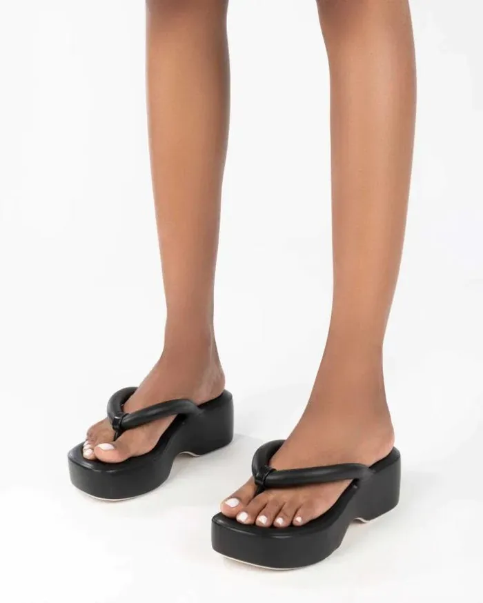 Free Platform Black Women Melissa Flip Flops