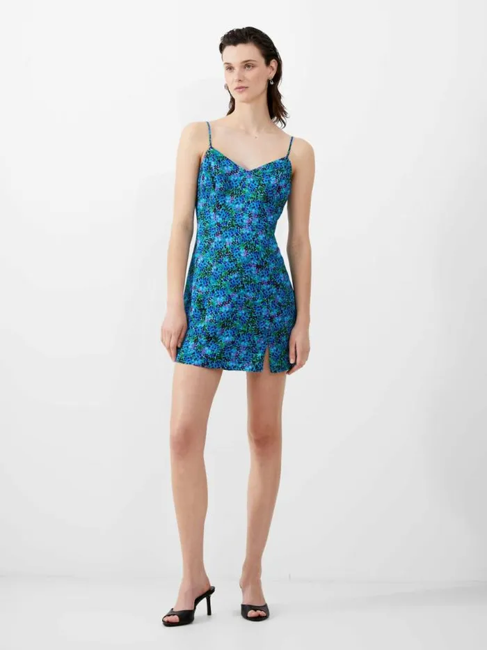 French Connection Andrea Ennis Eco Satin Slip Mini Dress Cloisonne Women Dresses French Connection Andrea Ennis Eco Satin Slip Mini Dress Cloisonne Women Dresses