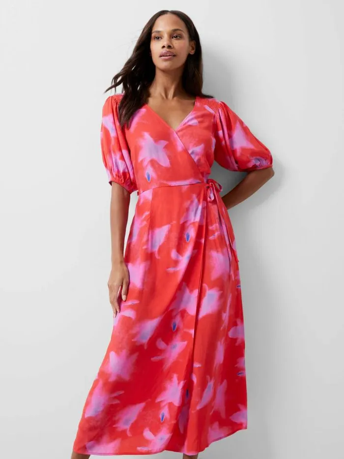 French Connection Christy Eco Delphine Maxi Dress Raspberry Soraurora Women Dresses