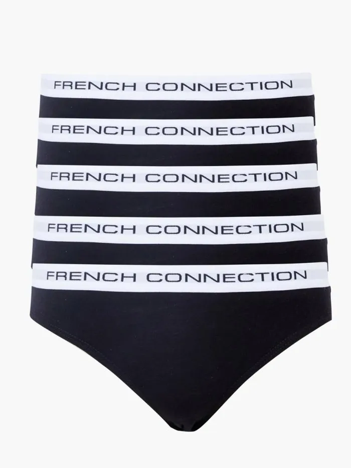 French Connection Connection 5 Pack Briefs Black Women Underwear and Socks