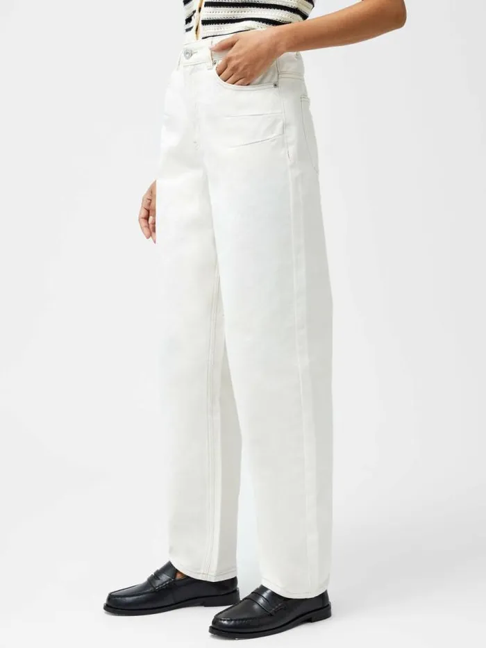 French Connection Dallas Denim Barrel Leg Jeans Summer Ecru Women Trousers