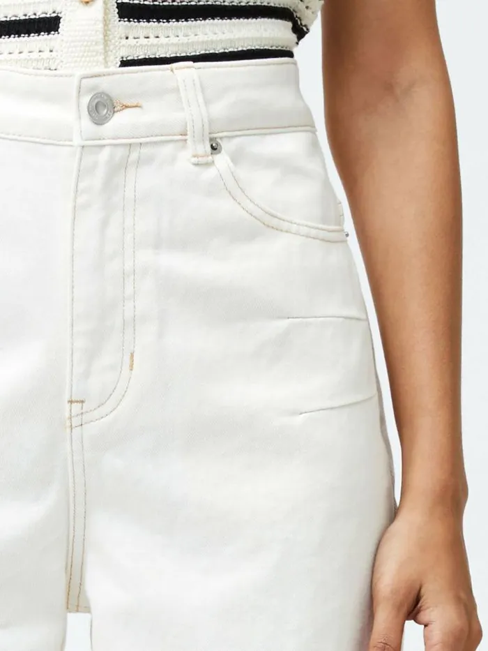 French Connection Dallas Denim Barrel Leg Jeans Summer Ecru Women Trousers