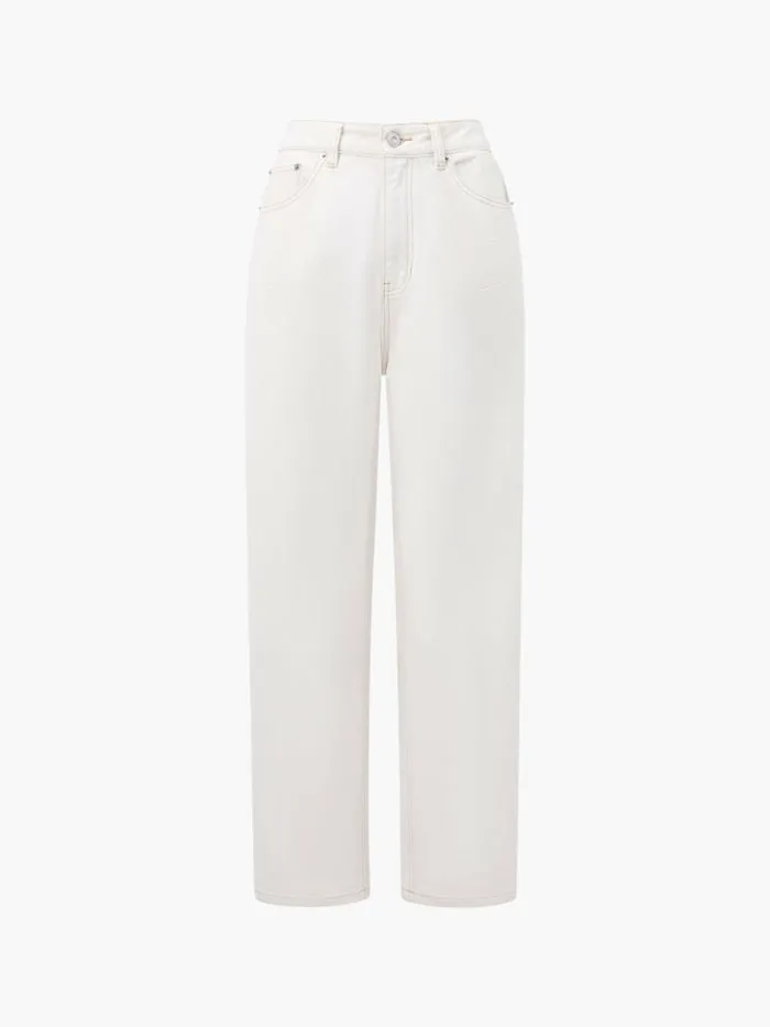 French Connection Dallas Denim Barrel Leg Jeans Summer Ecru Women Trousers