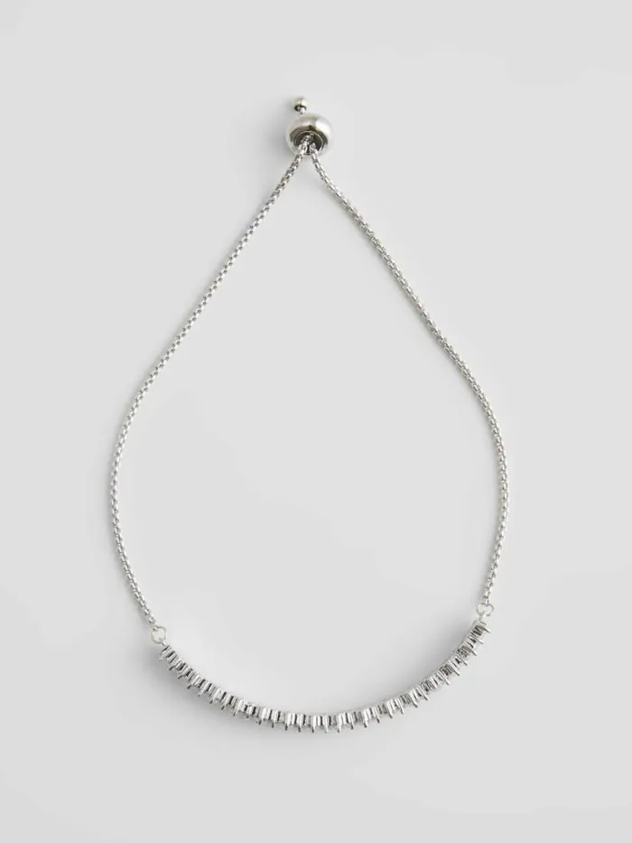 French Connection Delicate Rectangular Diamante Bracelet Silverdiamante Women Jewellery French Connection Delicate Rectangular Diamante Bracelet Silverdiamante Women Jewellery
