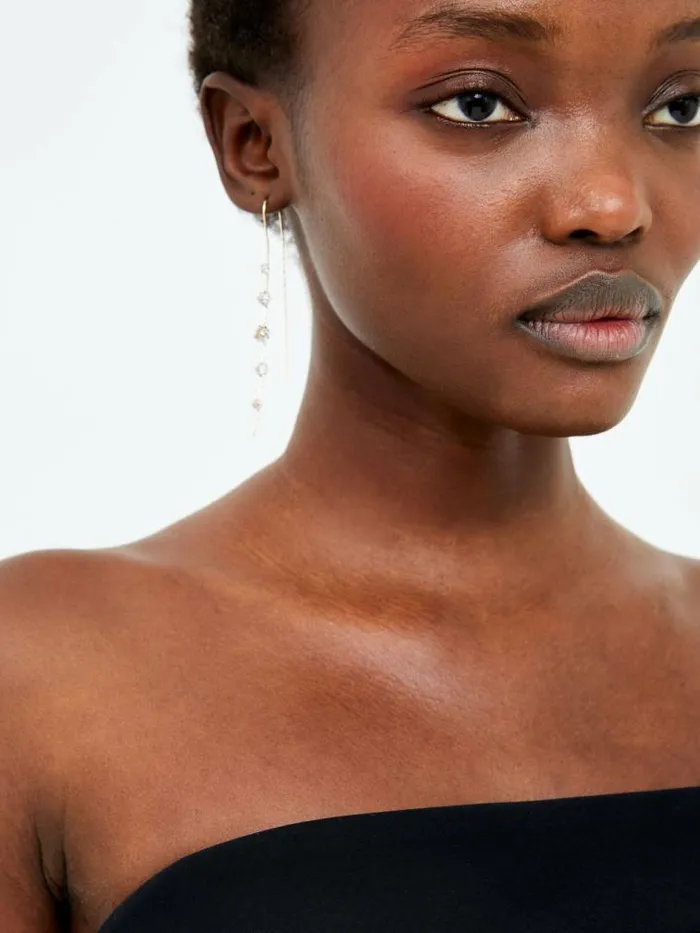 French Connection Echo Crepe Bandeau Midi Dress Blackout Women Dresses