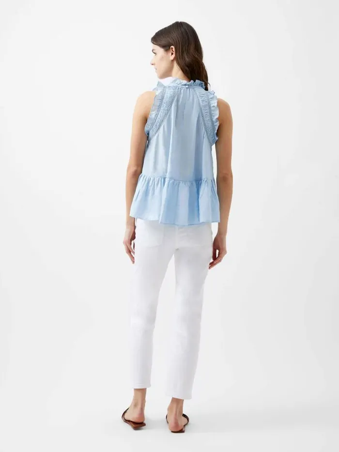 French Connection Emily Frill Top Cashmere Blue Women Tops