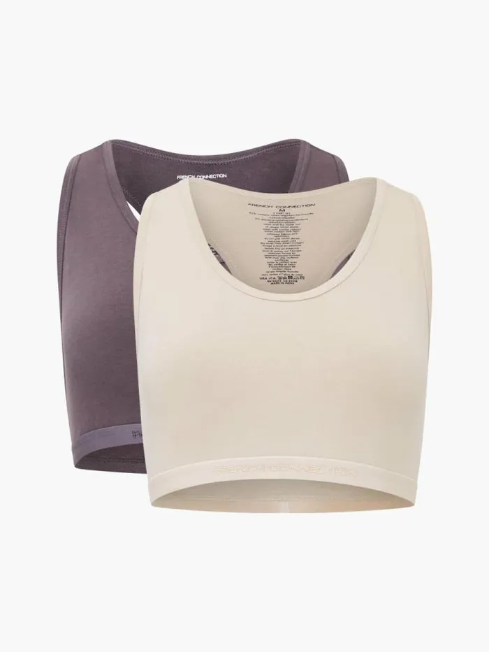 French Connection Fc 2 Pack Crop Top Tonal Nudegrey Excalibur Women Underwear and Socks French Connection Fc 2 Pack Crop Top Tonal Nudegrey Excalibur Women Underwear and Socks