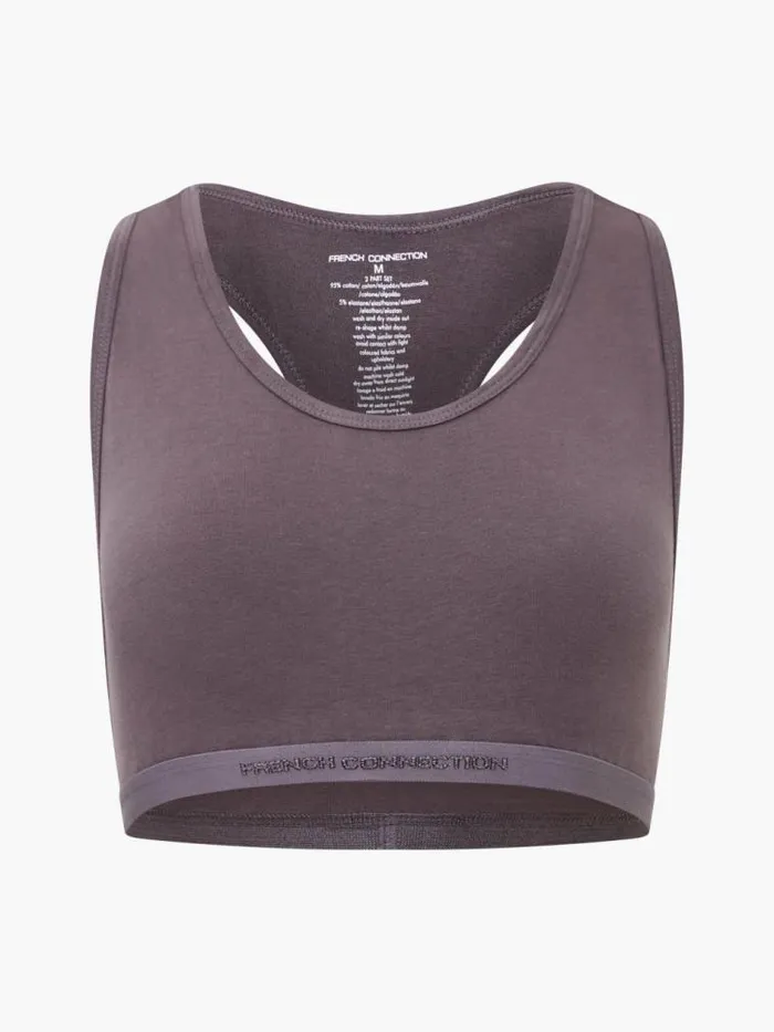 French Connection Fc 2 Pack Crop Top Tonal Nudegrey Excalibur Women Underwear and Socks