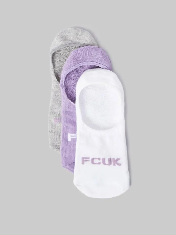 French Connection FCUK 3 Pack Invisible Socks Whitelilacgrey Women Underwear and Socks French Connection FCUK 3 Pack Invisible Socks Whitelilacgrey Women Underwear and Socks