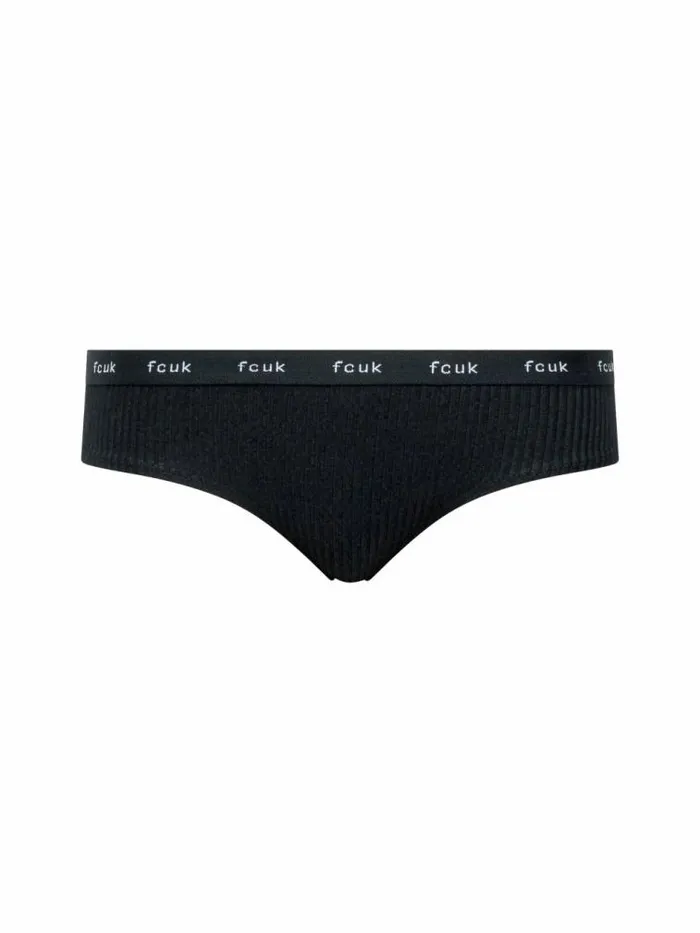French Connection FCUK 3 Pack Ribbed Briefs Blackwhite Women Underwear and Socks