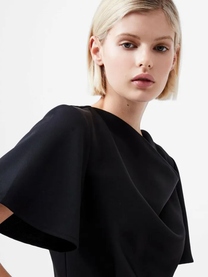 French Connection Fenix Satin Top Blackout Women Tops