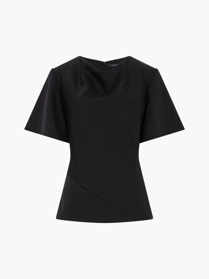French Connection Fenix Satin Top Blackout Women Tops