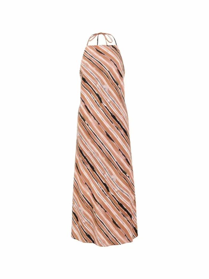 French Connection Gaia Flavia Textured Dress Mocha Mousse Women Dresses