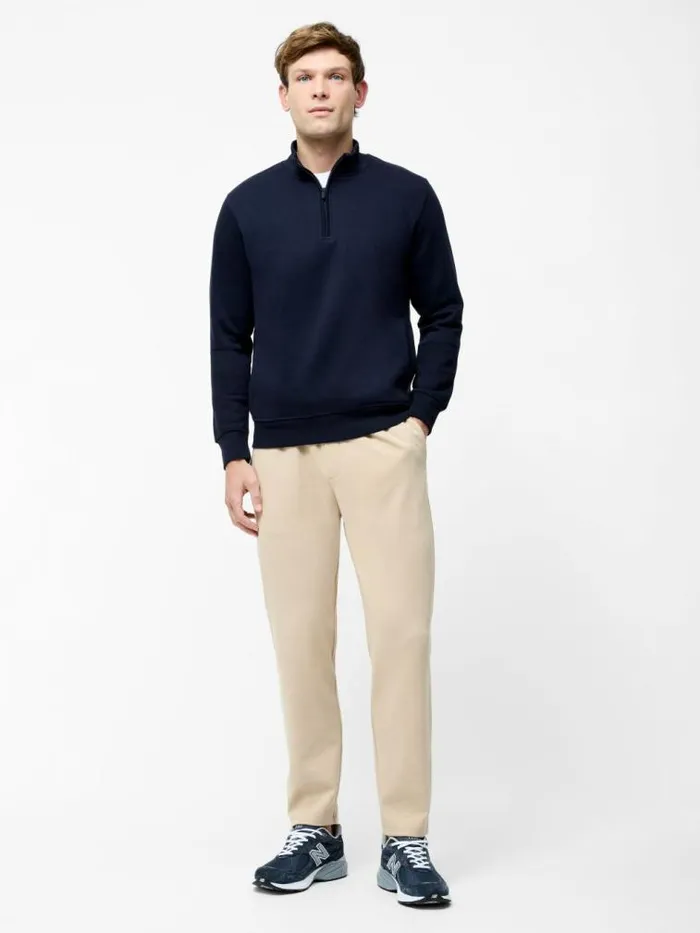 French Connection Half Zip Funnel Neck Sweatshirt Navy Men Knitwear