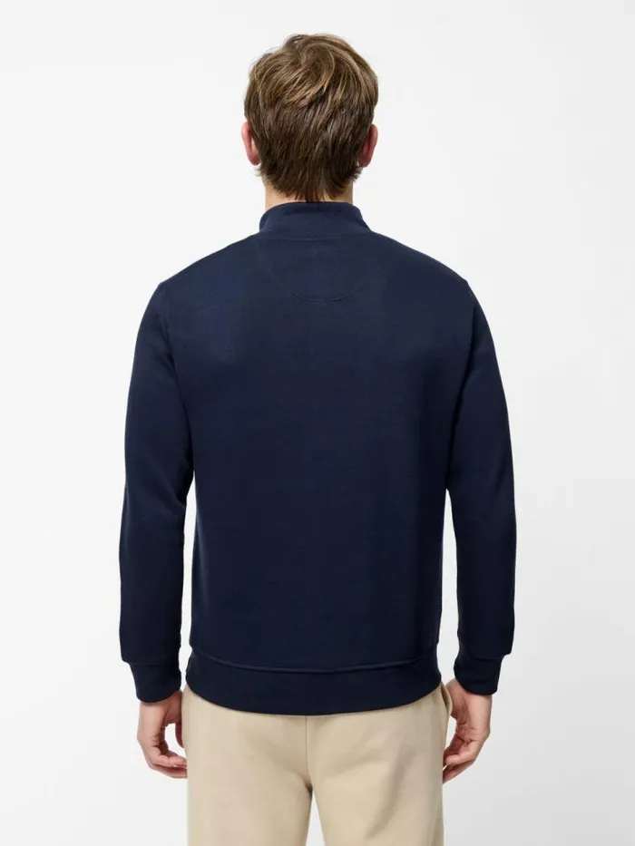 French Connection Half Zip Funnel Neck Sweatshirt Navy Men Knitwear