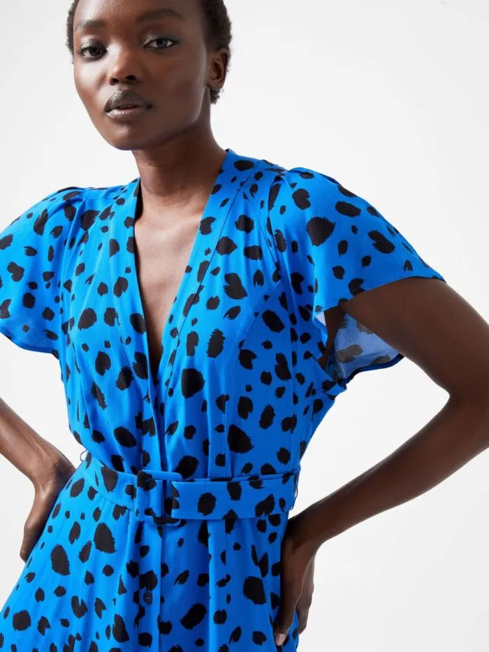 French Connection Isla Midi Dress Blueblack Women Dresses