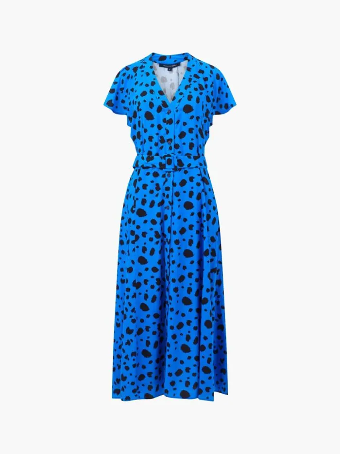 French Connection Isla Midi Dress Blueblack Women Dresses