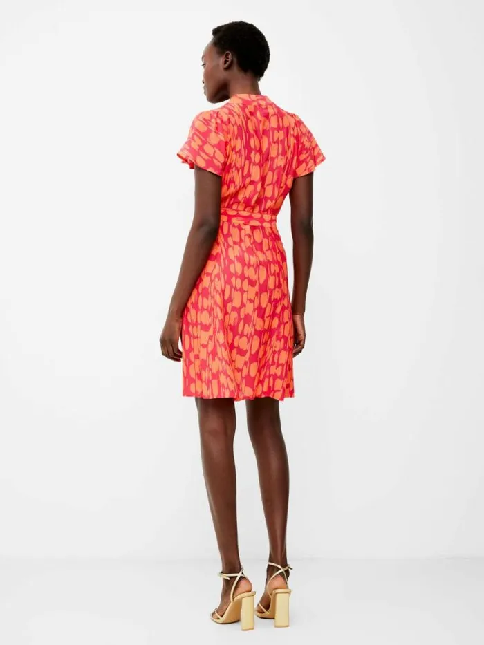 French Connection Islanna Crepe Short Sleeve Dress Coralazalea Women Dresses