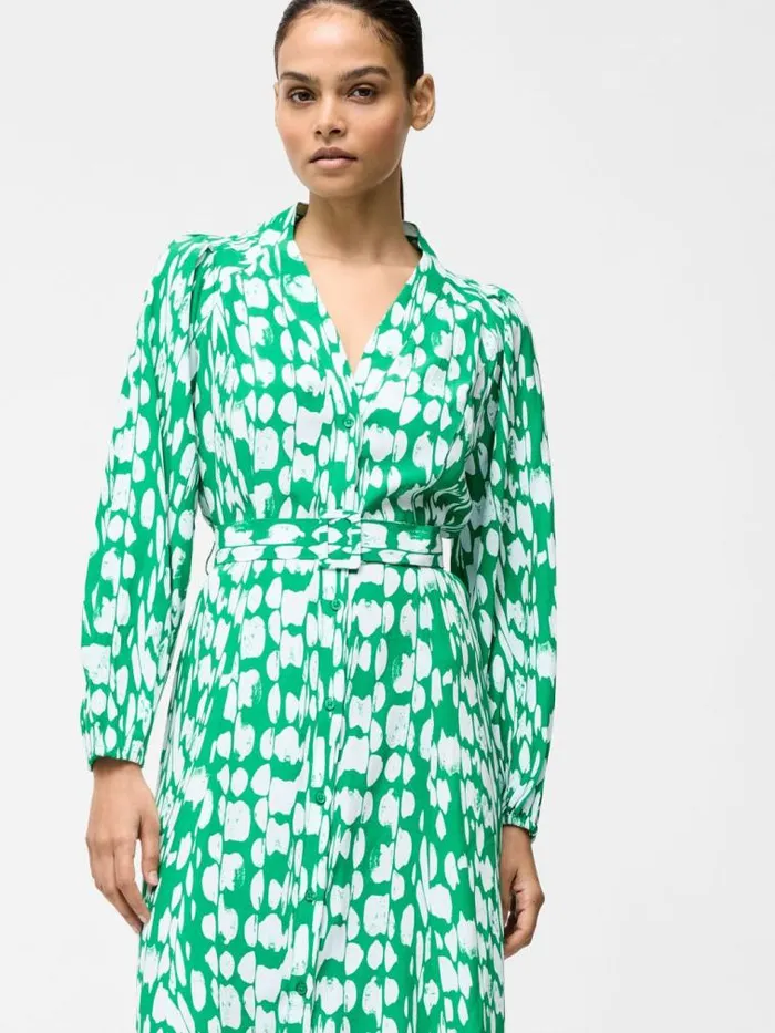 French Connection Islanna Long Sleeve Belted Midi Dress Jelly Beanwhite Women Dresses