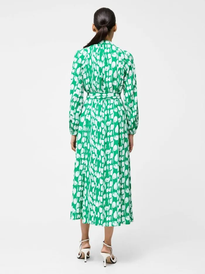 French Connection Islanna Long Sleeve Belted Midi Dress Jelly Beanwhite Women Dresses