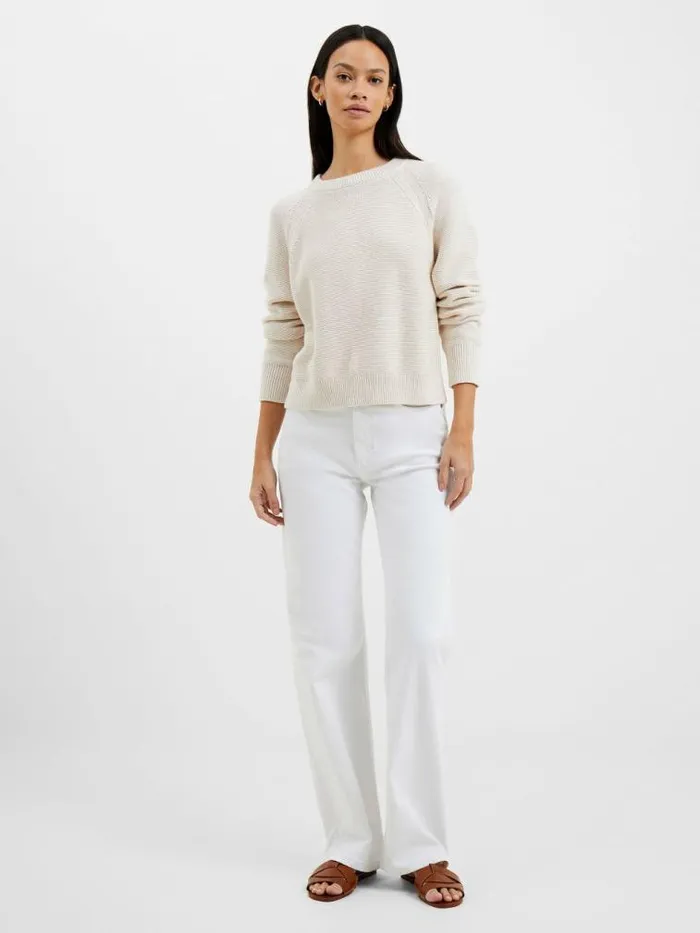 French Connection Lilly Mozart Crew Neck Jumper Oatmeal Mel Women Jumpers and Cardigans