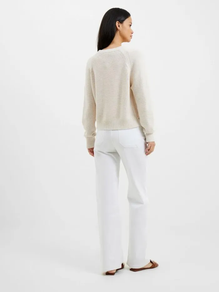 French Connection Lilly Mozart Crew Neck Jumper Oatmeal Mel Women Jumpers and Cardigans