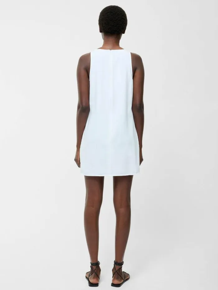 French Connection Linen Mix Shift Dress White Women Dresses