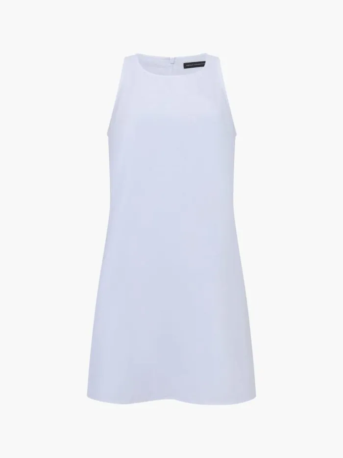 French Connection Linen Mix Shift Dress White Women Dresses