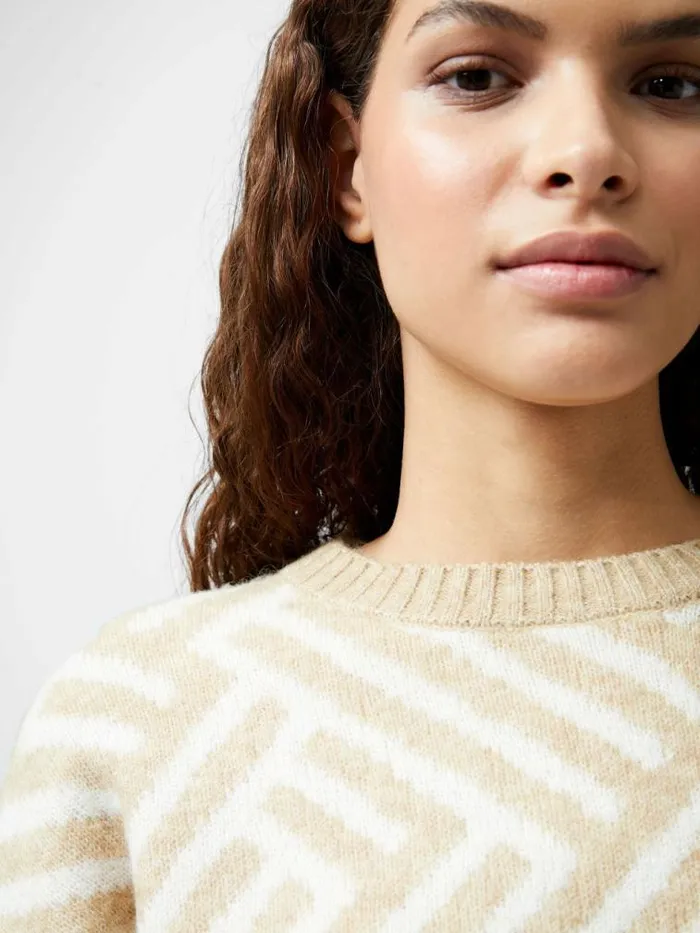 French Connection Martina Graphic Cropped Jumper Incenseclassic Crm Women Jumpers and Cardigans